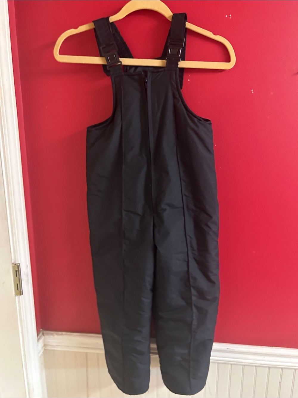 Insulated Black Snow Bib Overalls for kids size 8
